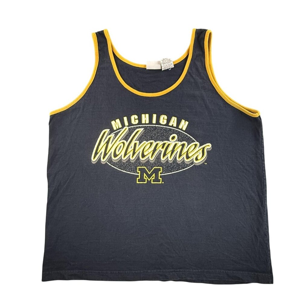 Vintage Michigan Wolverines Shirt Mens Large NCAA College Tank Top Pro Edge Y2K